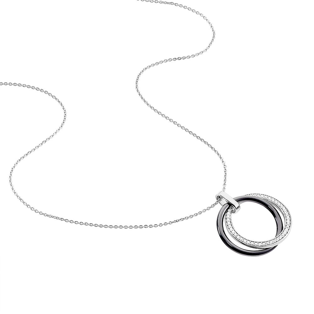 Collier Tania Argent Blanc Céramique Et Oxyde De Zirconium - Colliers avec pierres Femme | Marc Orian