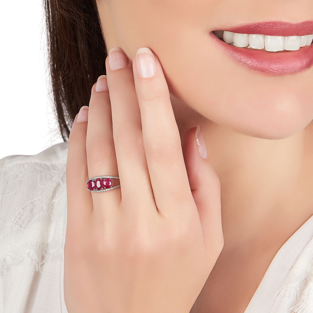 Bague Madeline Or Blanc Rubis Diamant - Bagues vintage Femme | Marc Orian