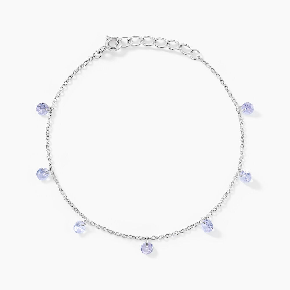 Bracelet Collie Argent Blanc Oxyde De Zirconium - Bracelets chaînes Femme | Marc Orian