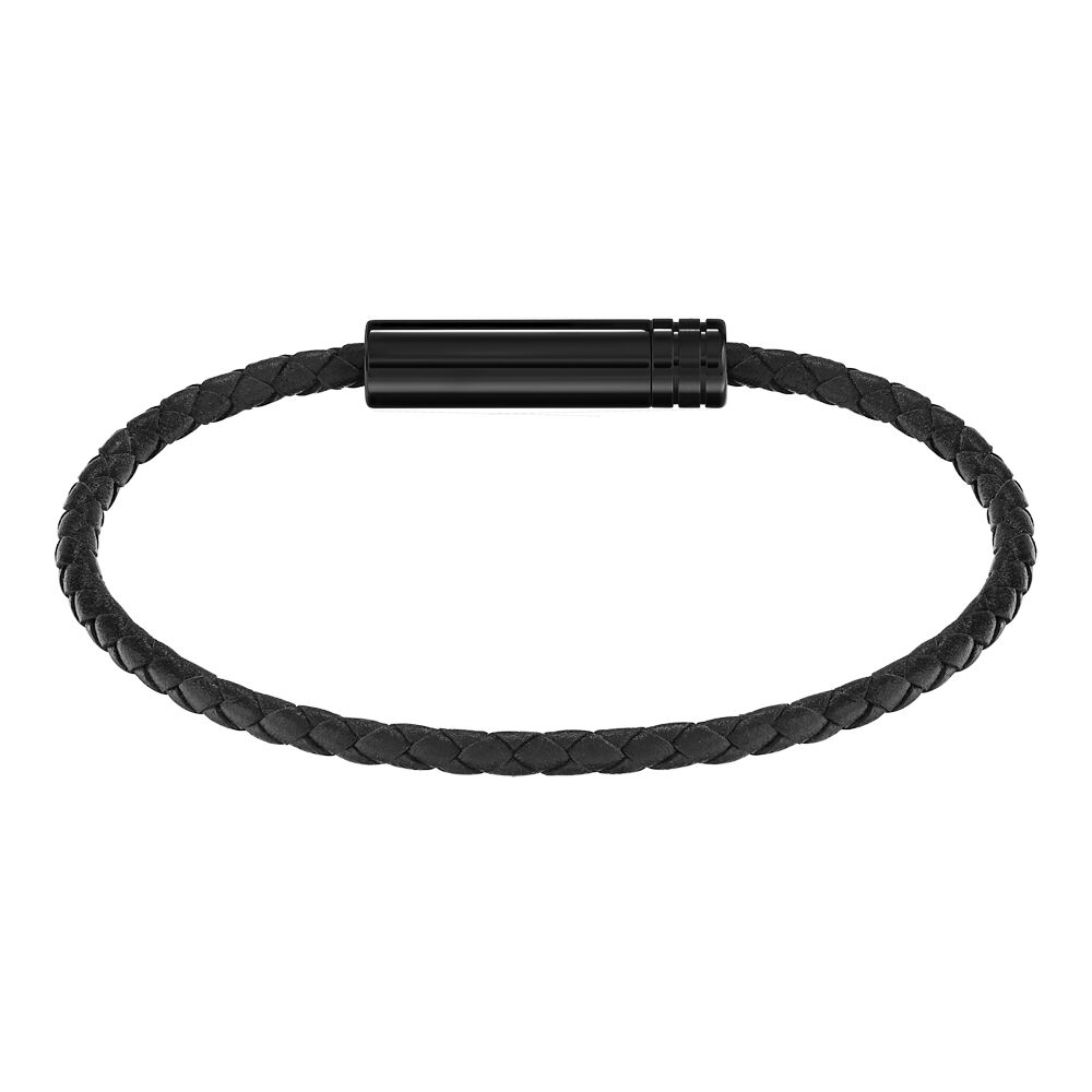 Bracelet Boss Ares Air Cuir De Veau Noir - Bracelets cuir Homme | Marc Orian