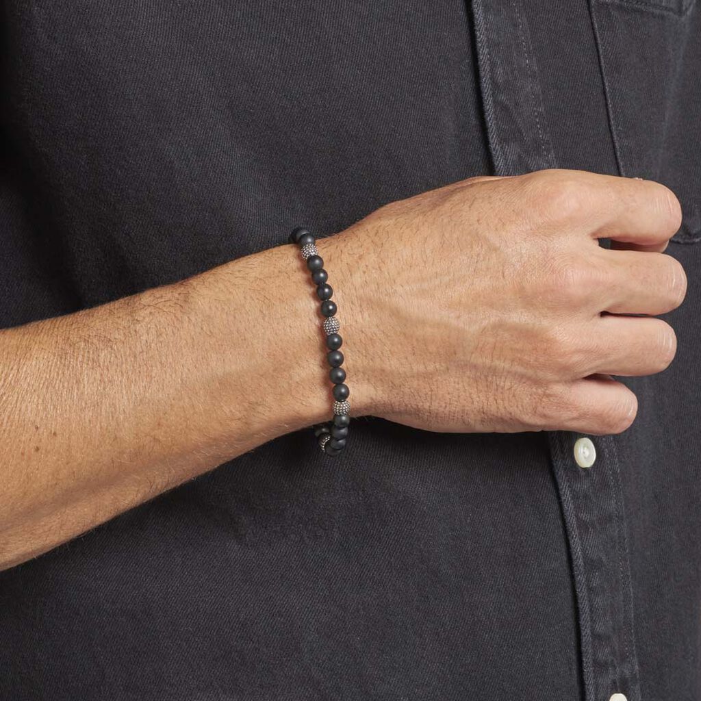 Bracelet Boules Acier Gris Laloun - Bracelets chaînes Homme | Marc Orian