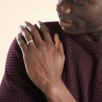 Alliance Inayah Ruban Plat Argent Blanc - Alliances duo Famille | Marc Orian