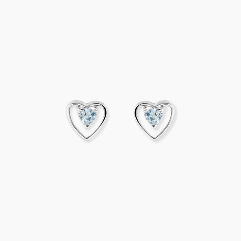 Boucles D'oreilles Puces Luann Or Blanc Topaze - Puces Femme | Marc Orian