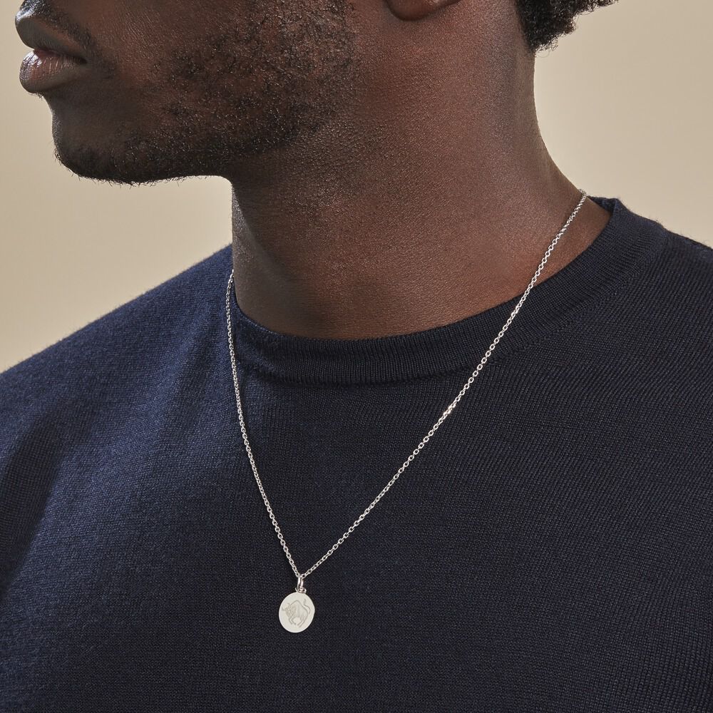 Pendentif Zodiaque Rond Argent Blanc - Bijoux personnalisés Famille | Marc Orian