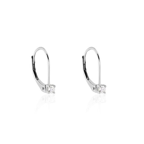Boucles D'oreilles Pendantes Victoria Or Blanc Diamant - Boucles d'oreilles pierres précieuses Famille | Marc Orian