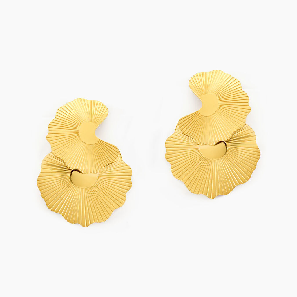 Boucles D'oreilles Puces Acier Jaune - Puces Femme | Marc Orian