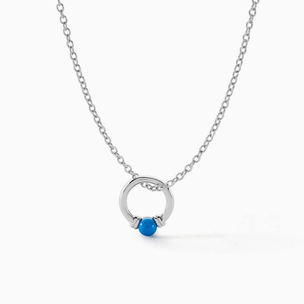Collier Laelle Argent Blanc Turquoise - Colliers avec pierres Femme | Marc Orian