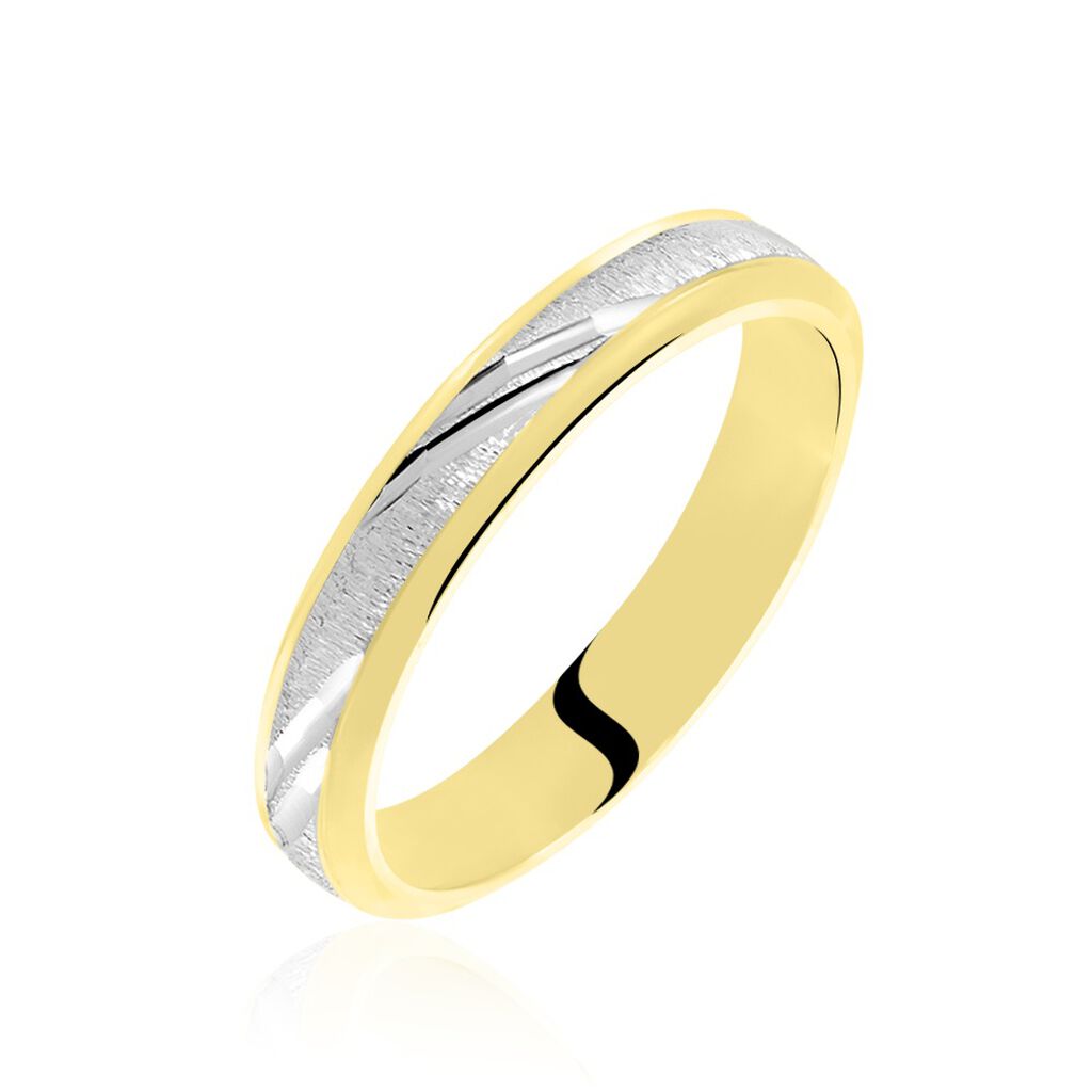 Alliance Ulisse Ruban Plat Or Bicolore - Alliances personnalisées Famille | Marc Orian