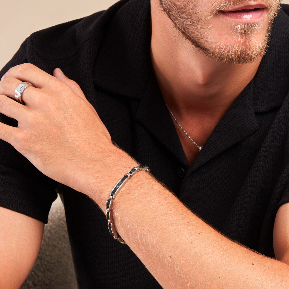 Bracelet Dax Acier Tricolore Oxyde De Zirconium - Bracelets chaînes Homme | Marc Orian