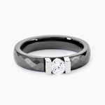 Bague Solitaire Ceramik Design Argent  Oxyde De Zirconium Et C&eacute;ramique - Bijoux fantaisie Femme | Marc Orian