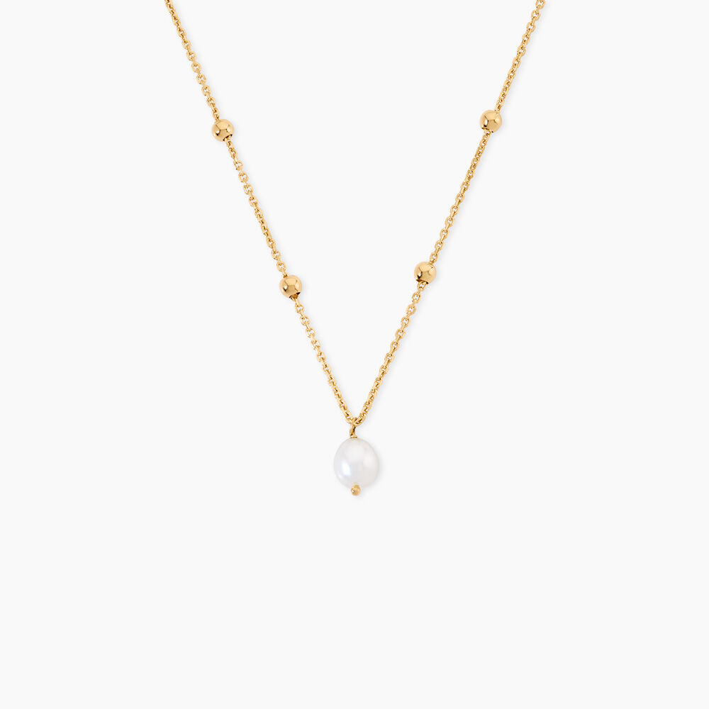 Collier Pearly Argent Dor&eacute; A L'Or 750/1000 Perle De Culture - Colliers avec pierres  | Marc Orian