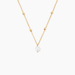 Collier Pearly Argent Dor&eacute; A L'Or 750/1000 Perle De Culture - Colliers avec pierres  | Marc Orian