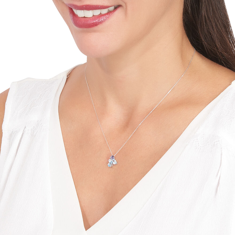 Collier Doryne Or Blanc Topaze Et Oxyde De Zirconium - Colliers avec pierres Femme | Marc Orian