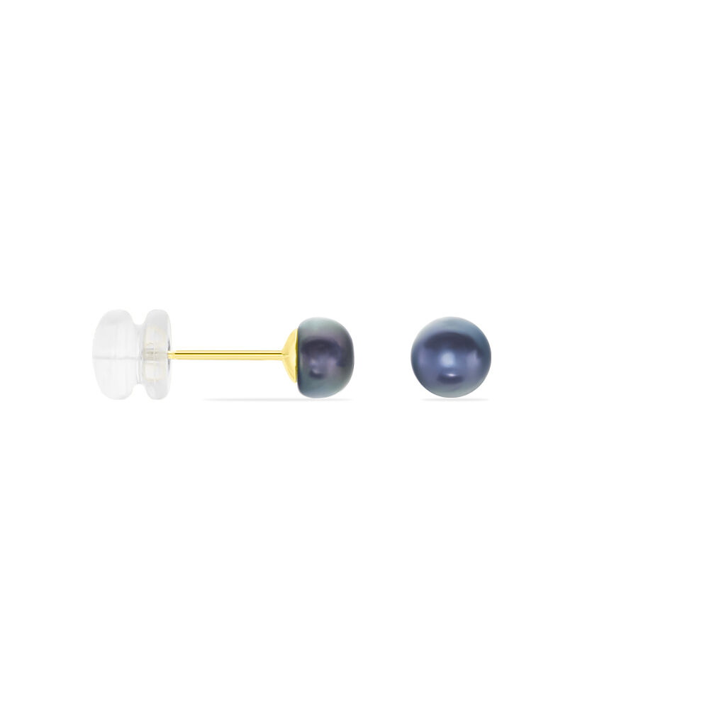 Boucles D'oreilles Puces Micaelle Teintees Or Jaune Perle De Culture - Boucles d'oreilles mariage Femme | Marc Orian