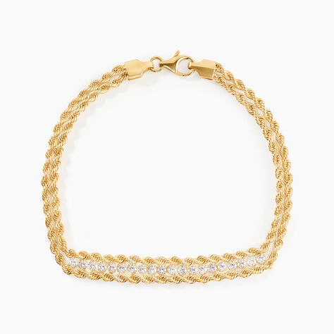 Bracelet Jerry Or Jaune Oxyde De Zirconium - Bracelets cha&icirc;nes Femme | Marc Orian