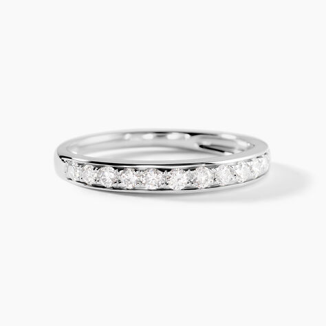 Alliance Rhea Ld Platine Blanc Diamant Synth&eacute;tique - Alliances avec pierres Femme | Marc Orian