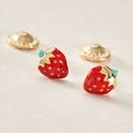 Boucles D'oreilles Puces Elizabetae Fraise Or Jaune - Puces Enfant | Marc Orian