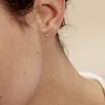 Boucles D'oreilles Puces Eddie Or Blanc Oxyde De Zirconium - Puces Femme | Marc Orian