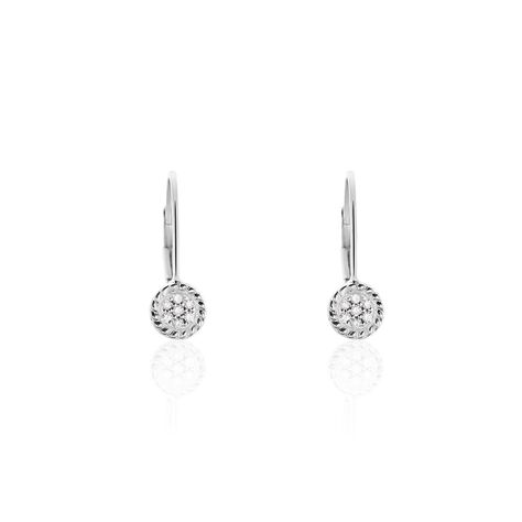 Boucles D'oreilles Pendantes Or Blanc Roshanara Diamants - Pendantes Femme | Marc Orian