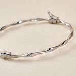 Bracelet Jonc Nathaelae Argent Blanc - Bracelets joncs Femme | Marc Orian
