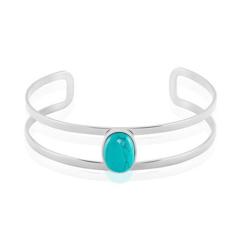 Bracelet Jonc Eline Acier Blanc Pierre De Synthese - Bracelets joncs Femme | Marc Orian