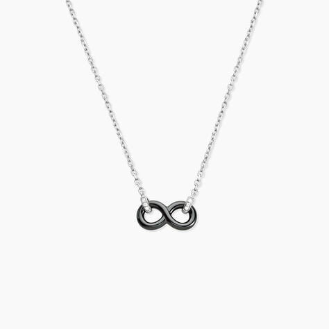 Collier Celinia Argent Blanc C&eacute;ramique Et Oxyde De Zirconium - Colliers avec pierres Femme | Marc Orian