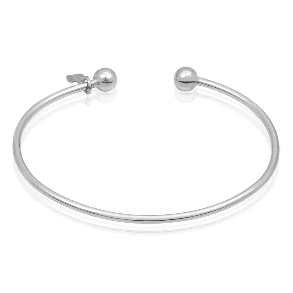 Bracelet Jonc Ludvinia Argent Blanc - Bracelets joncs Femme | Marc Orian