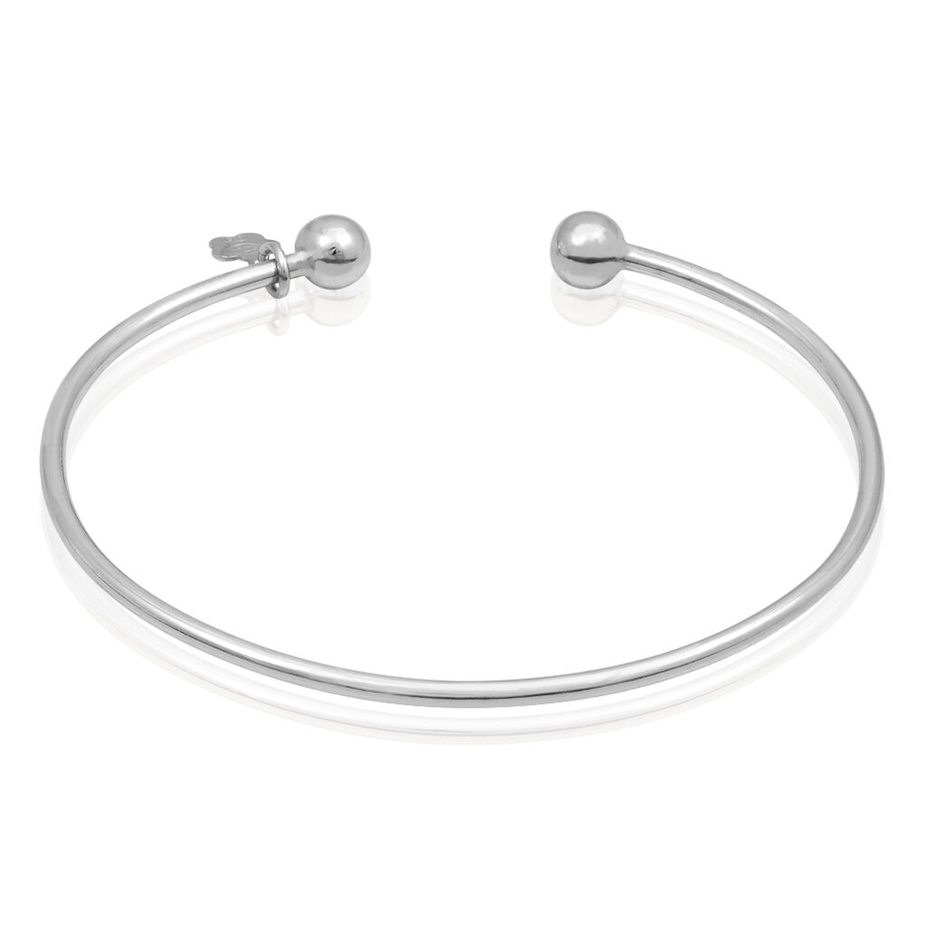 Bracelet Jonc Ludvinia Argent Blanc - Bracelets joncs Femme | Marc Orian