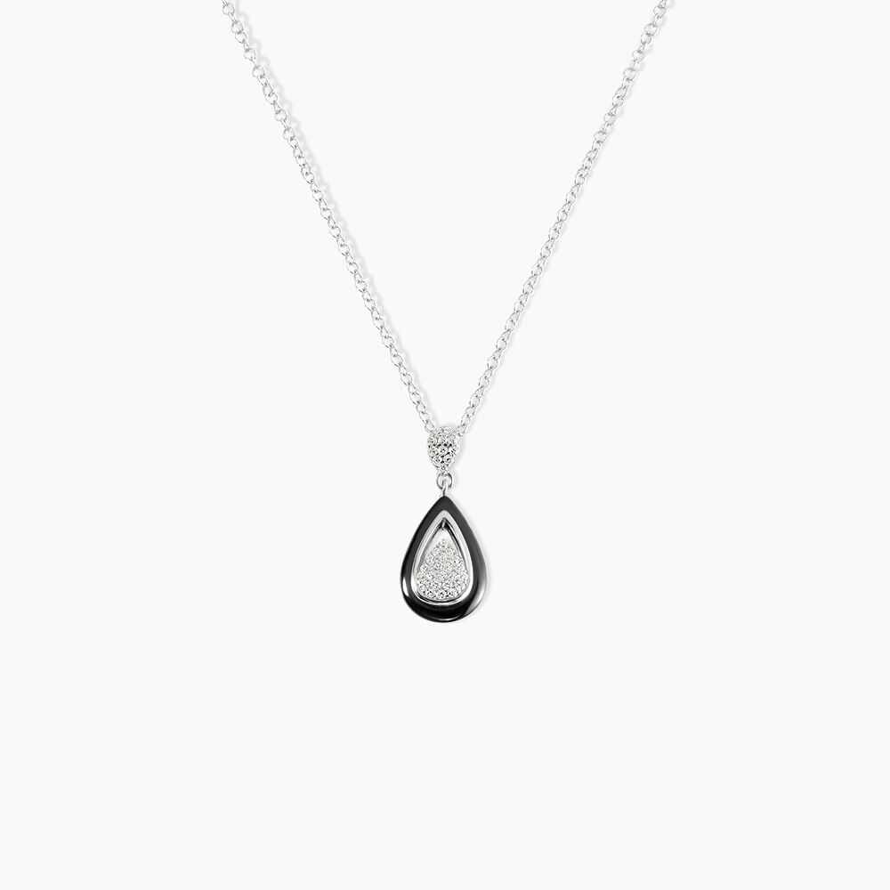 Collier Marina Cera Argent Blanc C&eacute;ramique Et Oxyde De Zirconium - Colliers avec pierres Femme | Marc Orian