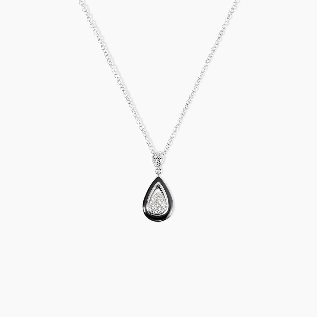 Collier Marina Cera Argent Blanc C&eacute;ramique Et Oxyde De Zirconium - Colliers avec pierres Femme | Marc Orian