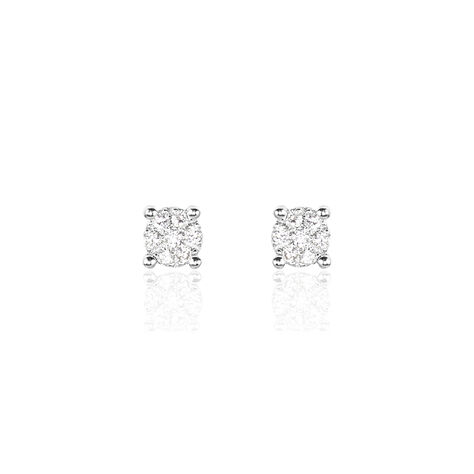 Boucles D'oreilles Puces Kate Or Blanc Diamant - Clous d'oreilles Femme | Marc Orian