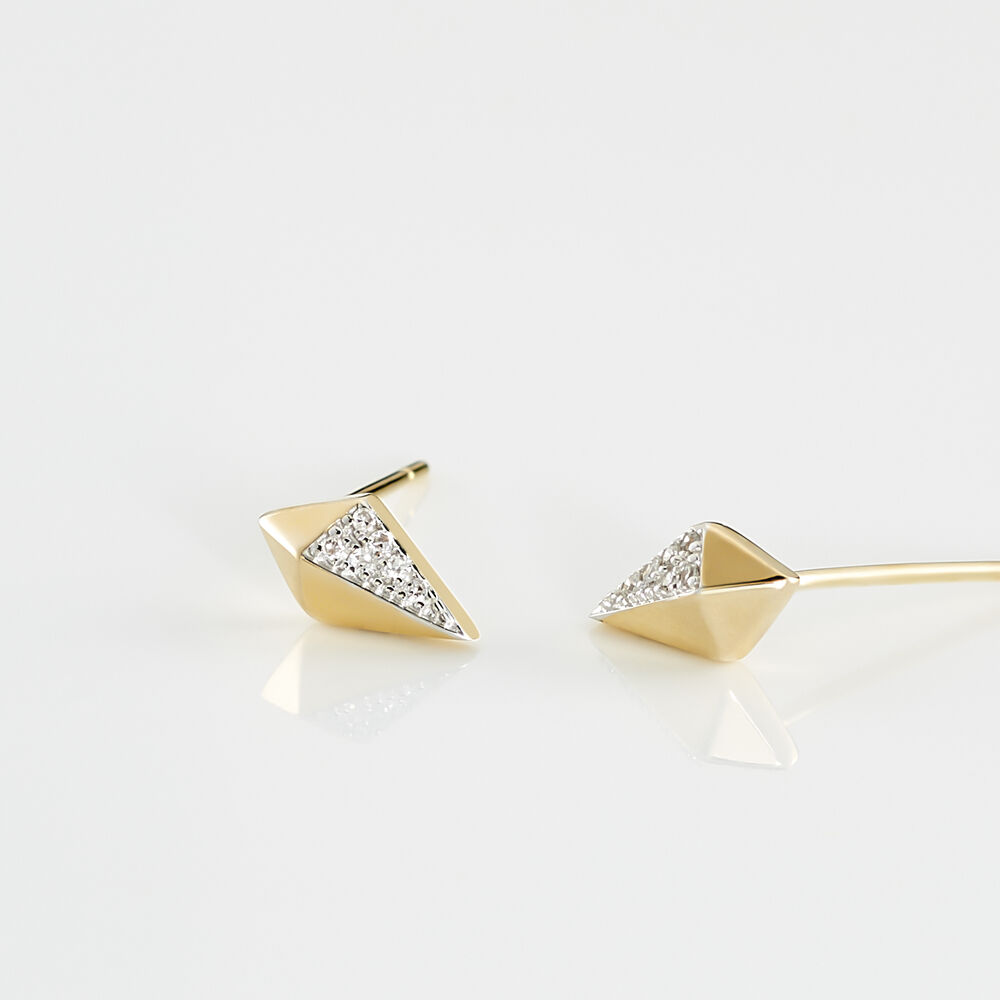Boucles D'oreilles Puces Lizia Or Jaune Diamant -  Femme | Marc Orian