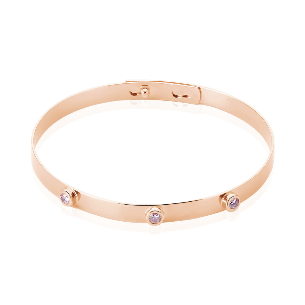 Bracelet Jonc Aleksandra Argent Rose Oxyde De Zirconium - Bracelets joncs Femme | Marc Orian
