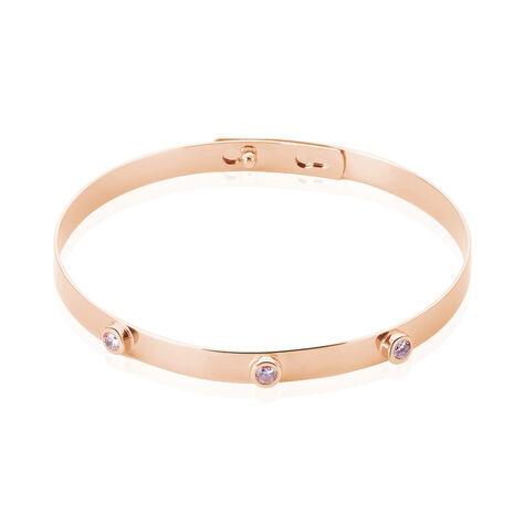 Bracelet Jonc Aleksandra Argent Rose Oxyde De Zirconium - Bracelets joncs Femme | Marc Orian