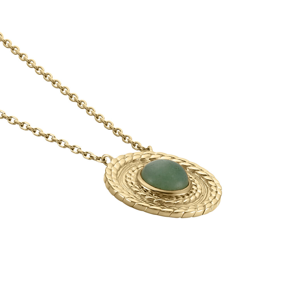 Collier Plaqu&eacute; Or Jaune Marcia Aventurine - Colliers avec pierres Femme | Marc Orian