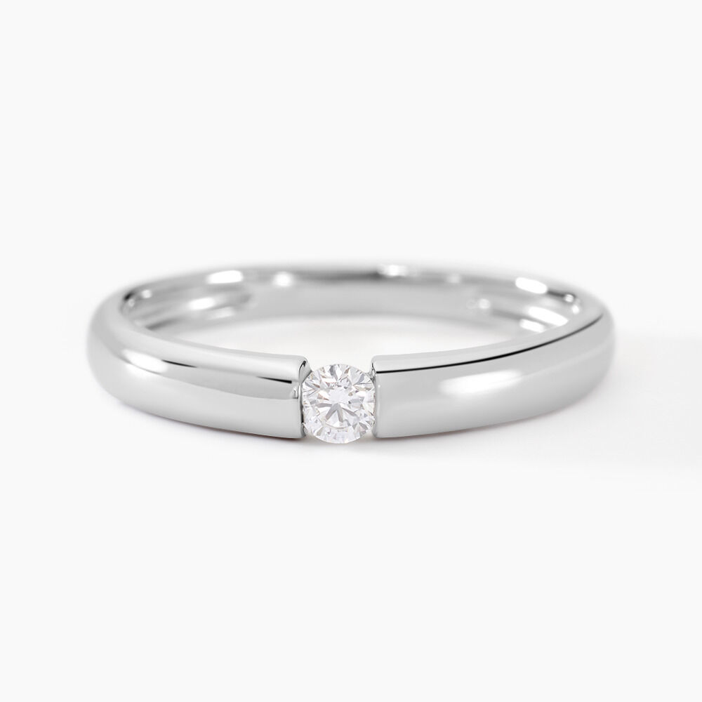 Bague Aretha Argent Blanc Diamant Synth&eacute;tique - Solitaires Femme | Marc Orian