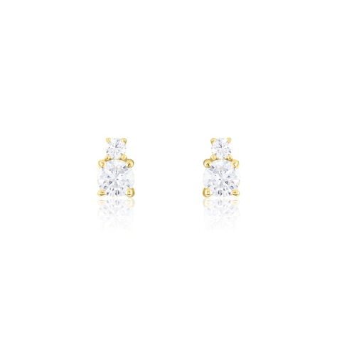 Boucles D'oreilles Puces Constancia Or Jaune Oxyde De Zirconium - Puces Femme | Marc Orian