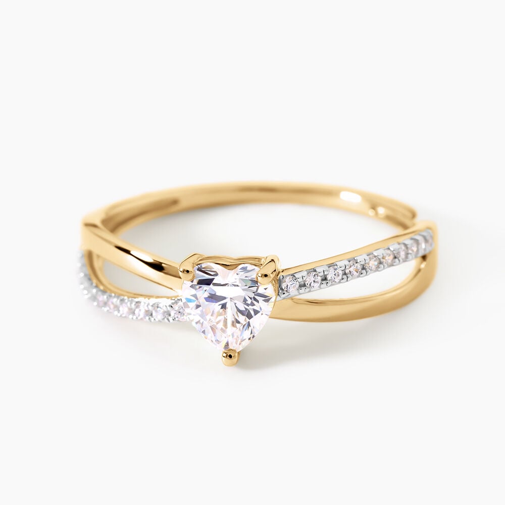 Bague Lonan Argent Dor&eacute; A L'Or 750/1000 Oxyde De Zirconium - Solitaires Femme | Marc Orian