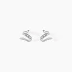 Boucles D'oreilles Puces Ouassima Or Blanc Diamant - Puces Femme | Marc Orian