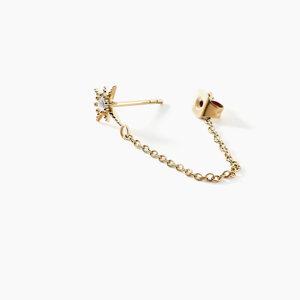 Boucles D'oreilles Pendantes Acier Doré Oxyde De Zirconium - Pendantes Femme | Marc Orian