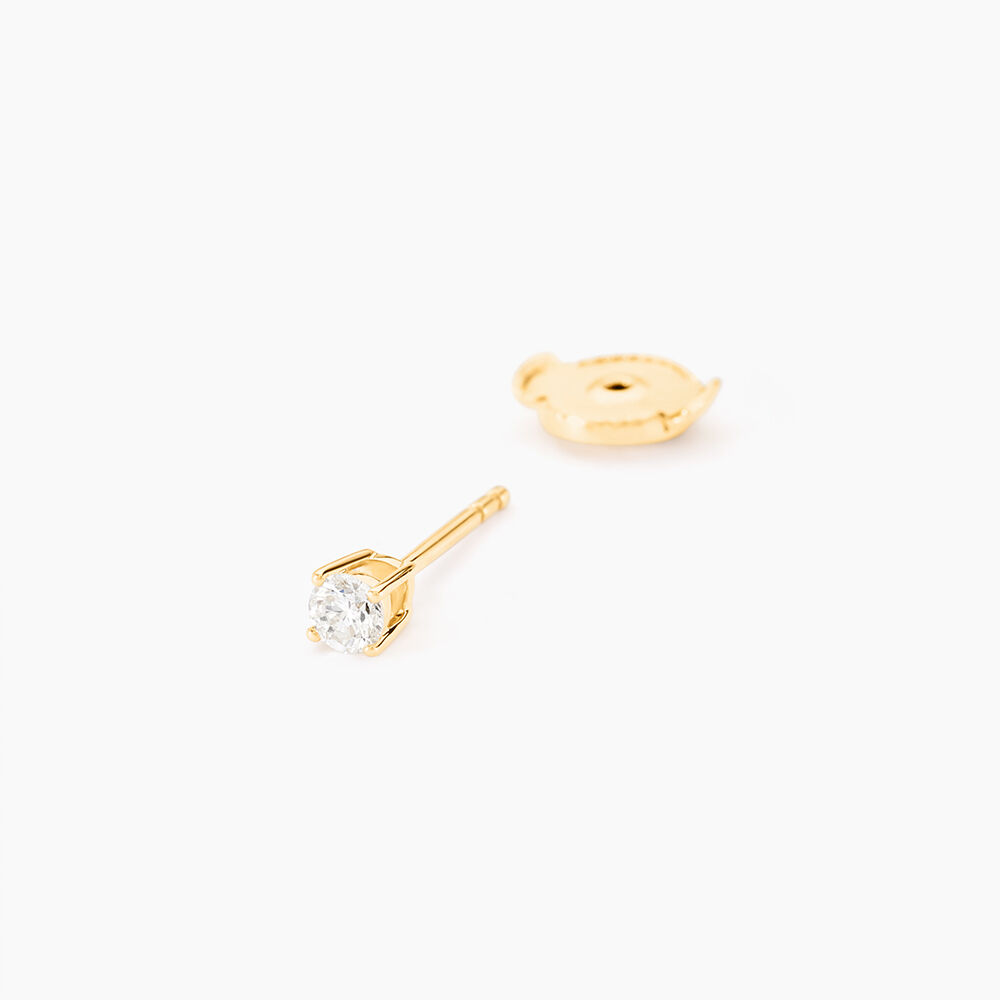 Boucles D'oreilles Puces Or Jaune Aphrodite Diamants - Puces Femme | Marc Orian