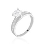 Bague Solitaire Mercan Argent Blanc Oxyde De Zirconium - Bijoux fantaisie Femme | Marc Orian