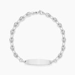 Bracelet Identit&eacute; Evin Maille Grain De Cafe Or Blanc - Gourmettes Enfant | Marc Orian
