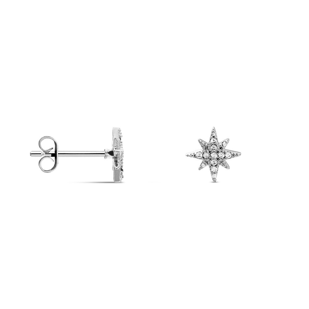 Boucles D'oreilles Puces Columba Argent Blanc Oxyde De Zirconium - Puces Femme | Marc Orian