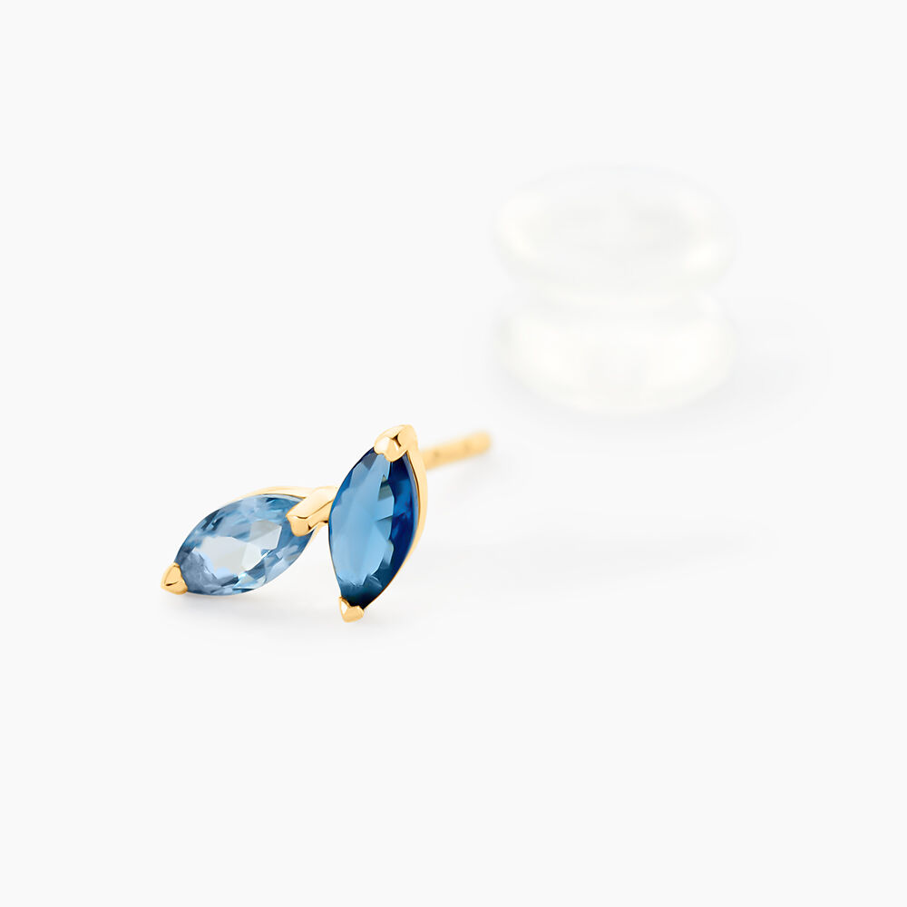 Boucles D'oreilles Puces Pelya Or Jaune Oxyde De Zirconium - Puces Femme | Marc Orian