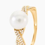Bague Maria-theresa Or Jaune Perle De Culture Et Oxyde De Zirconium - Bagues de promesse Femme | Marc Orian