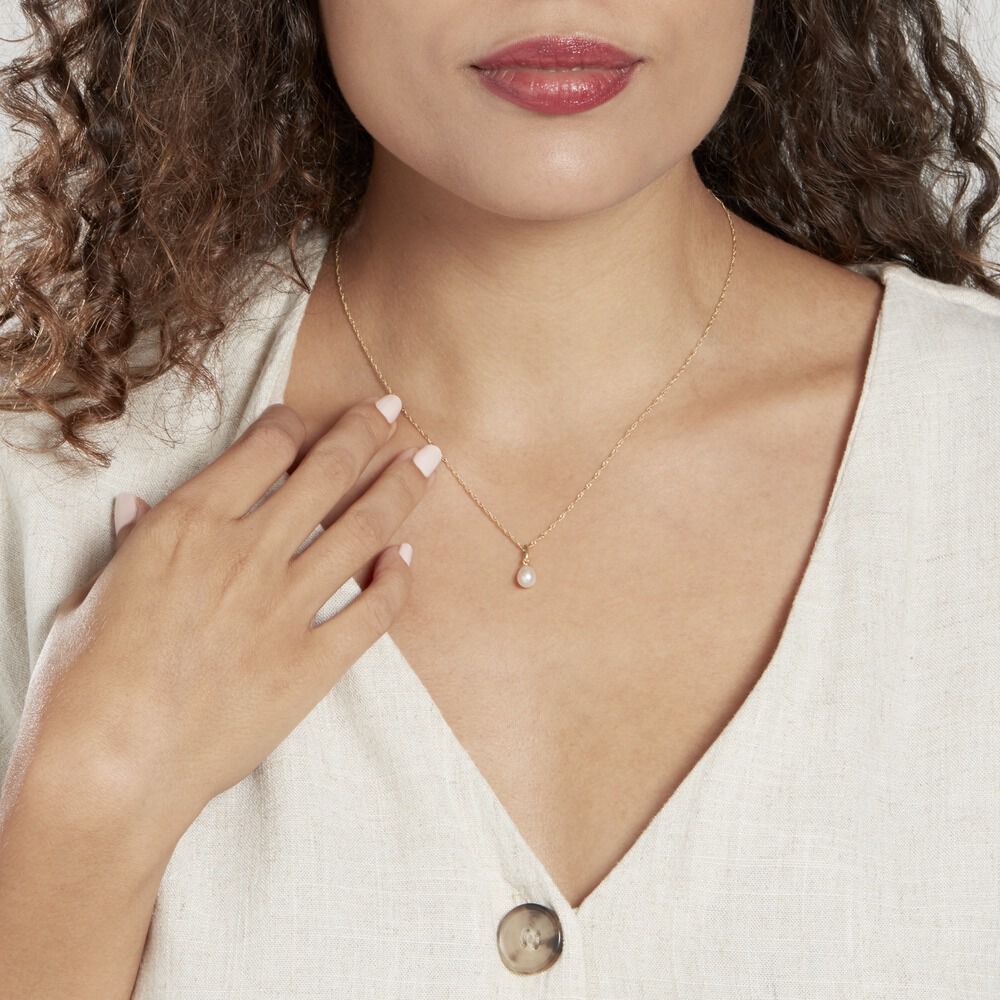 Pendentif Yoela Or Jaune Perle De Culture - Parures de mariage Femme | Marc Orian