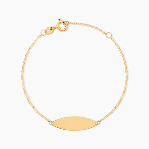 Bracelet Identit&eacute; Gaspardine Maille For&ccedil;at Or Jaune - Gourmettes Enfant | Marc Orian