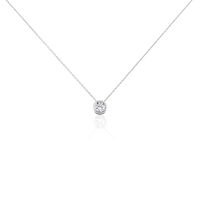 Collier Columbine Or Blanc Oxyde De Zirconium Blanc