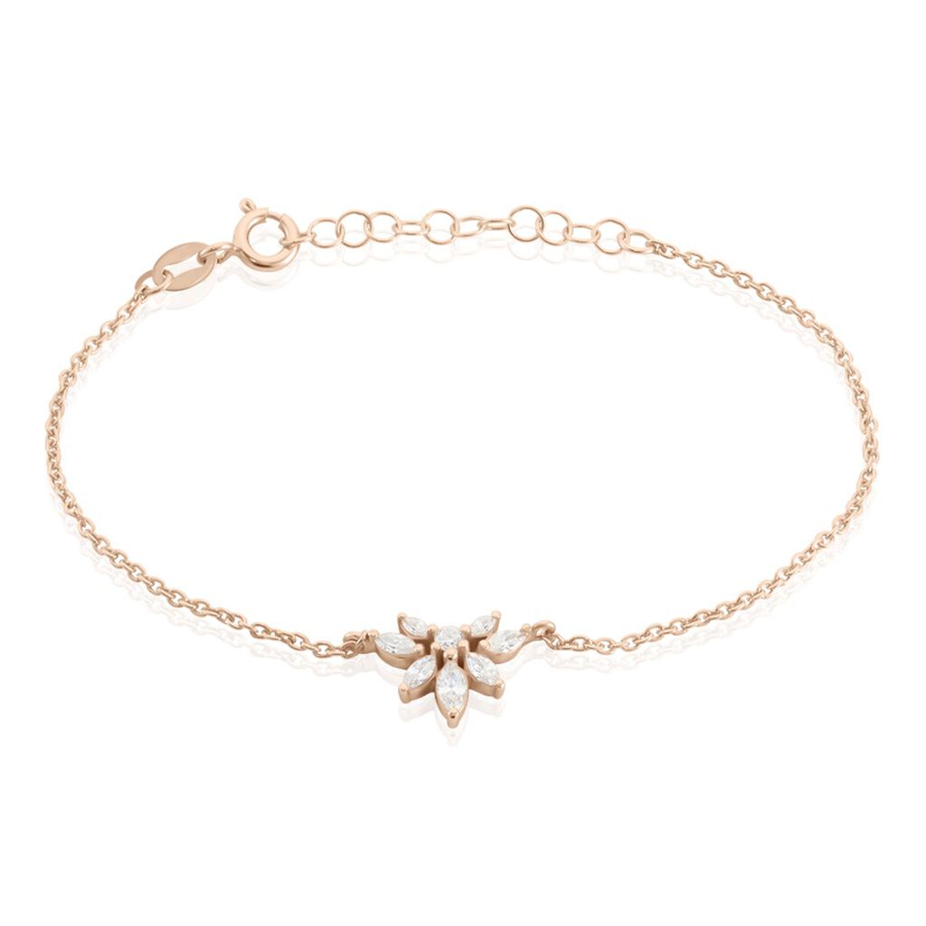 Bracelet Davena Argent Rose Oxyde De Zirconium - Bracelets chaînes Femme | Marc Orian